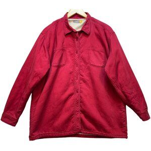 Cabela's Men's Button Up Jacket Fleece Shacket Long Sleeve Size XL Red Pockets